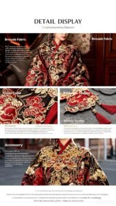 Samius Global Xuanma Qiankun Ming Dynasty Hanfu Set, Gold Woven Jacquard Pipa Sleeve Top & Heavy Pleated Mamian Skirt