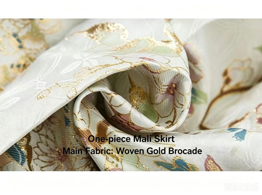 Frost Pink Ming Dynasty Hanfu, pipa sleeve blouse, embroidered vest and woven gold horse face skirt