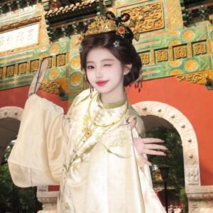 ming-dynasty-woven-gold-apricot-moon-white-hanfu-mamian-skirt-detail
