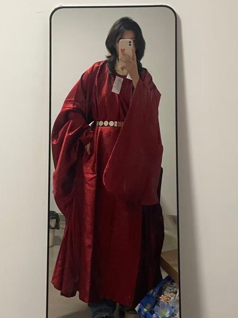 Men's red ZhuangYuanLang Ming Dynasty round collar robe hanfu set, ancient Chinese scholar-official jacquard costume