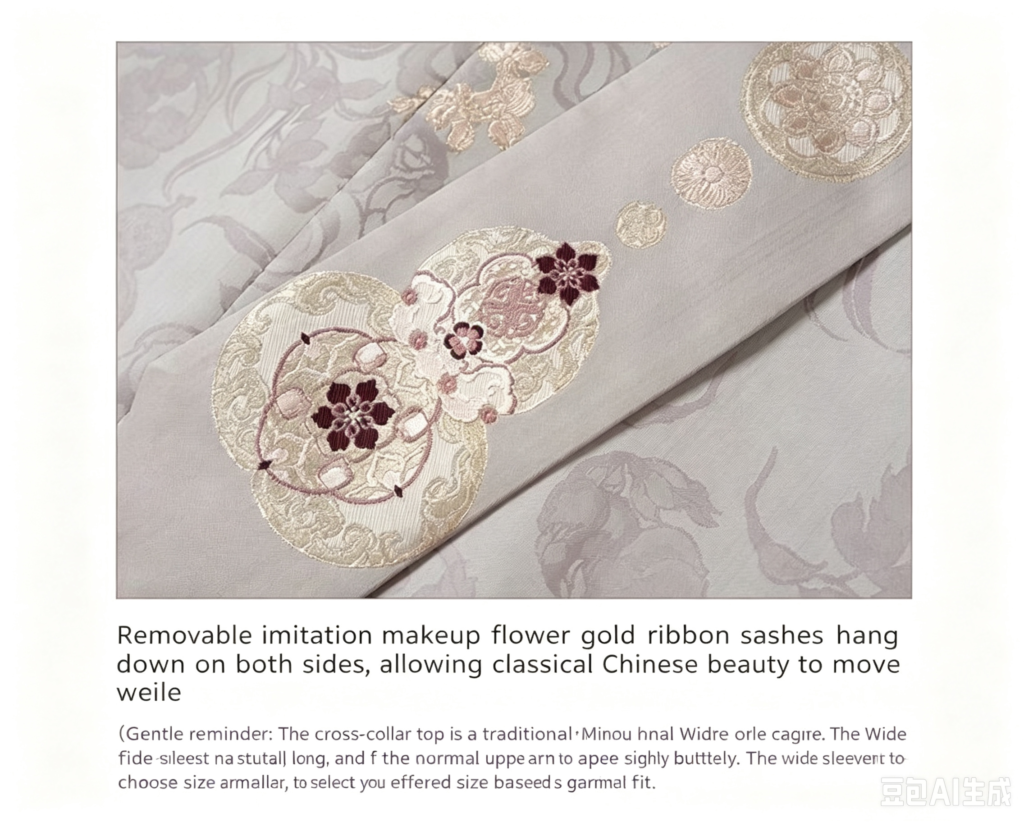 Samiusglobal Ming Style Hanfu White Floral Jacquard Aoqun, Traditional Chinese Ancient Costume