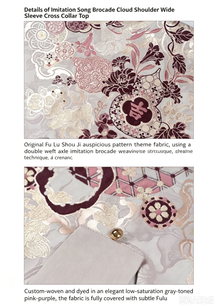 Samiusglobal Ming Style Hanfu White Floral Jacquard Aoqun, Traditional Chinese Ancient Costume