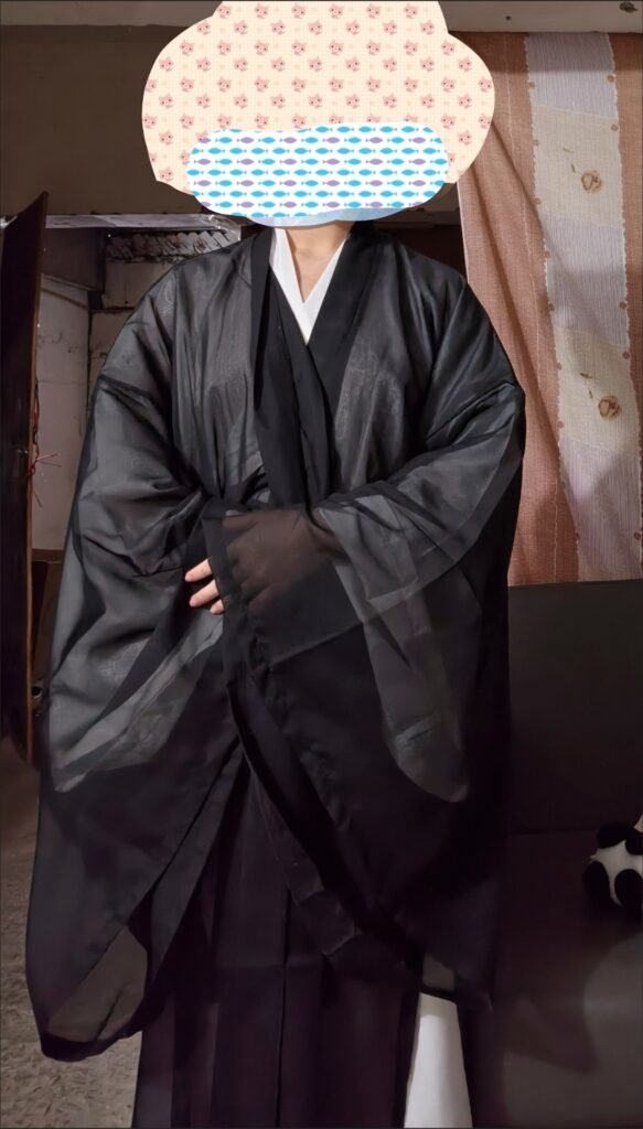 Samiusglobal cold aesthetic ancient costume set, black cape with white Zhiju robe for women, comes with hair accessories