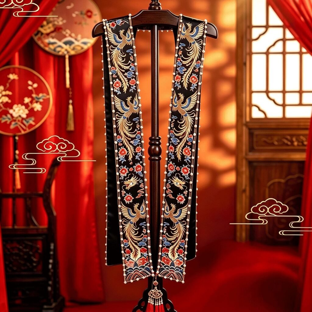 Ming hanfu dragon phoenix xiapei chinese traditional wedding bridal accessor