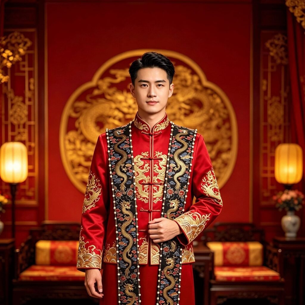 Ming hanfu dragon phoenix xiapei chinese traditional wedding bridal accessor