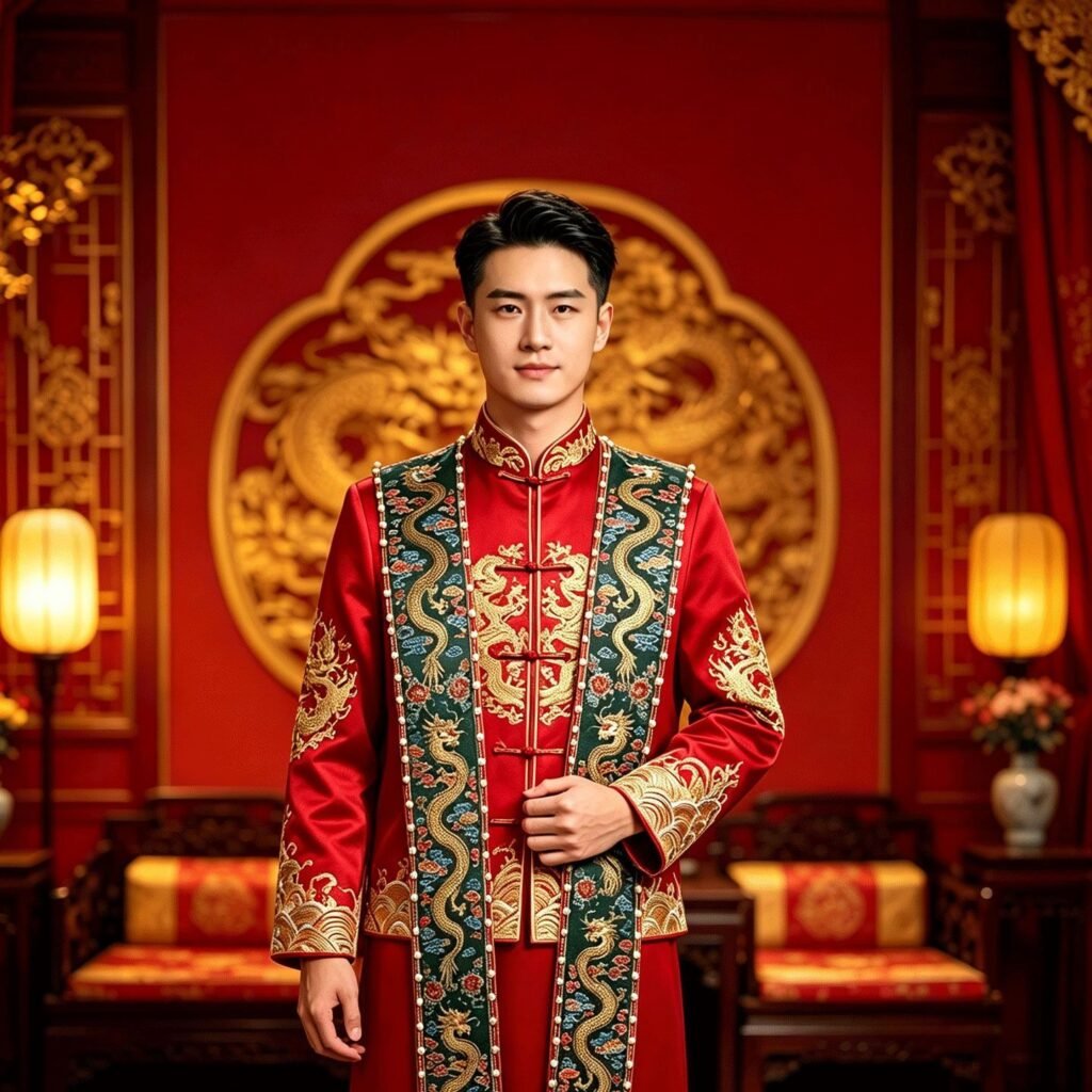 Ming hanfu dragon phoenix xiapei chinese traditional wedding bridal accessor