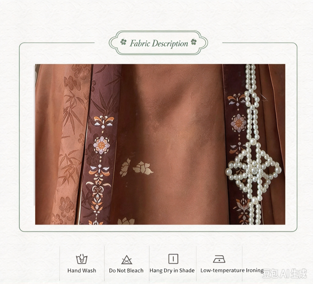 ZhenYinglian Suqiu Ming Style improved Hanfu top and broken skirt, stand collar and printed fabric details