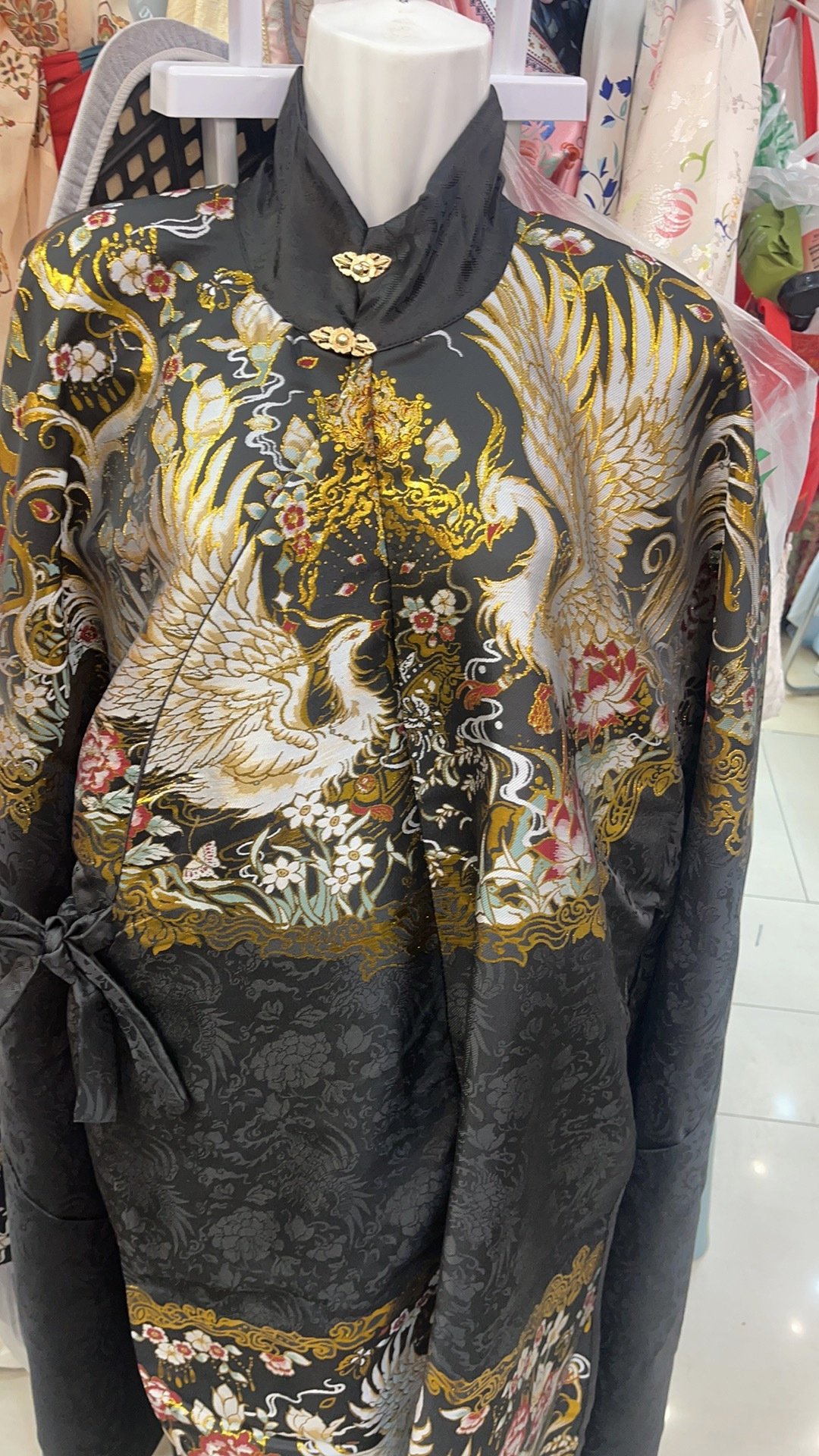 Zhen Yinglian Ming Dynasty Noble Girl Ming-style women’s hanfu long robe heavy woven gold zhuanghua phoenix pattern