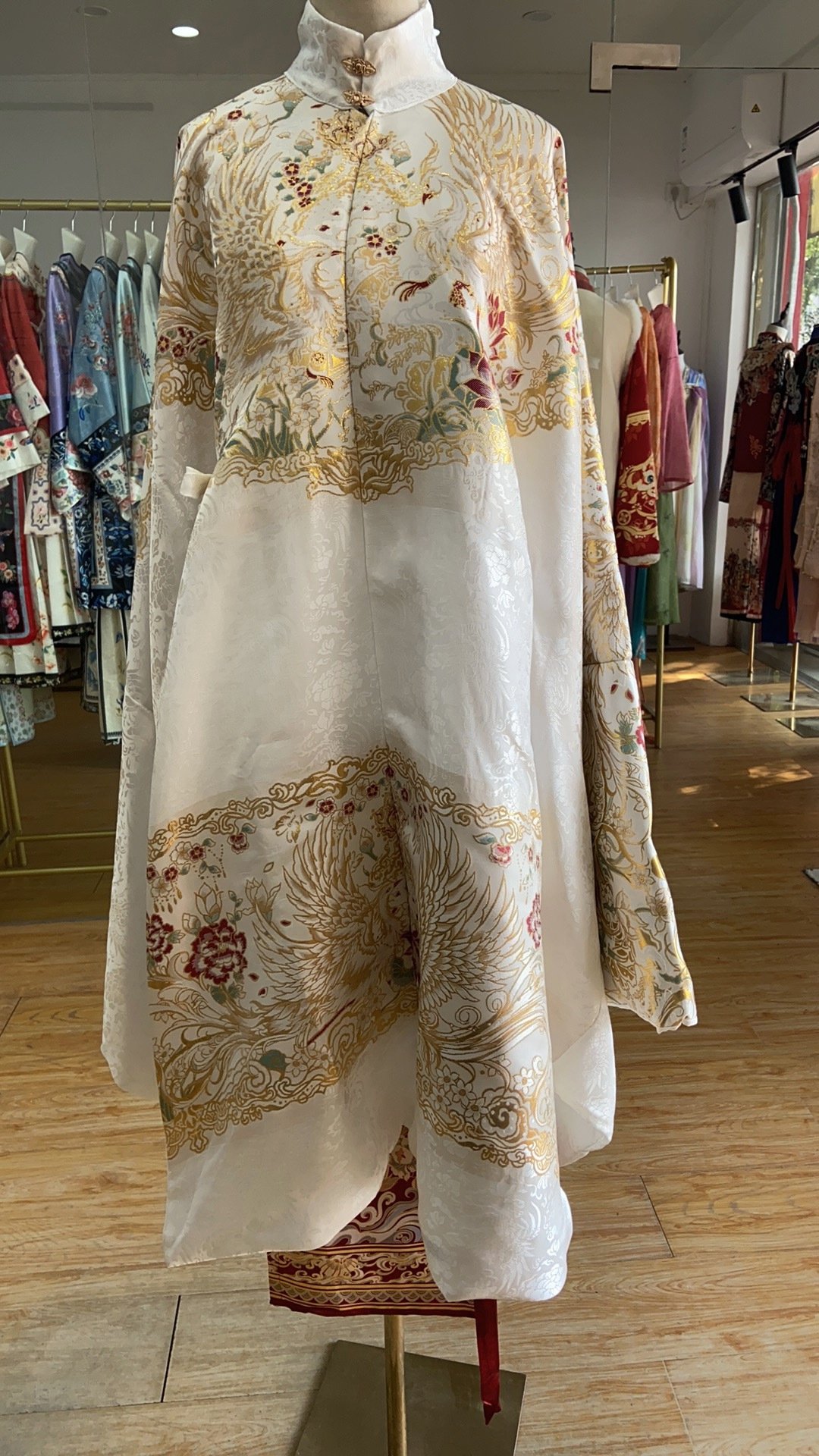 Zhen Yinglian Ming Dynasty Noble Girl Ming-style women’s hanfu long robe heavy woven gold zhuanghua phoenix pattern