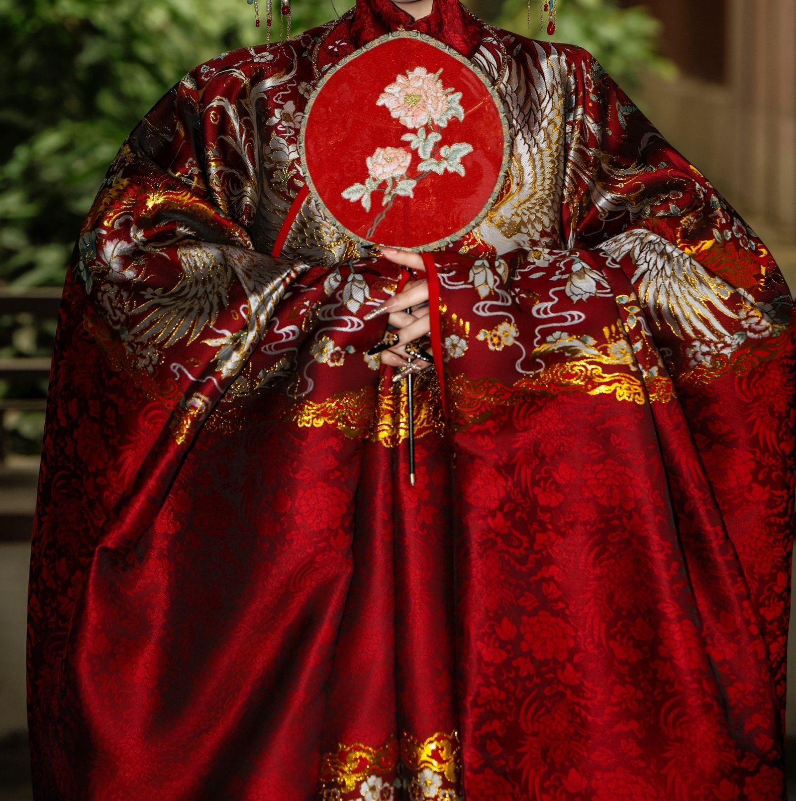 Zhen Yinglian Ming Dynasty Noble Girl Ming-style women’s hanfu long robe heavy woven gold zhuanghua phoenix pattern